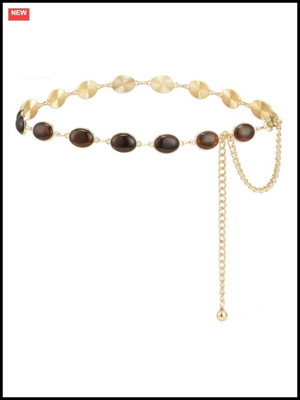Zinc Alloy Chain Belt for Women Dress Waist Accessory